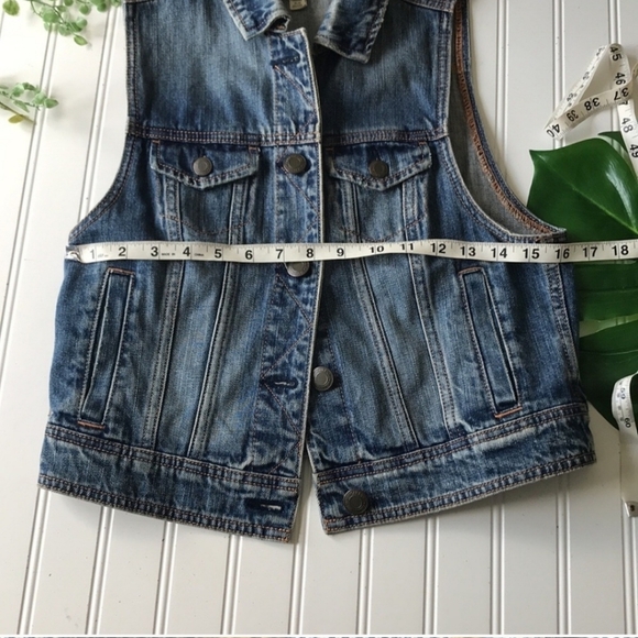 American Eagle Denim Jean Vest - M Blue - Picture 4 of 7